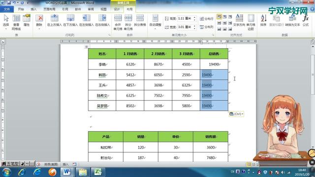 会计中word表格的使用