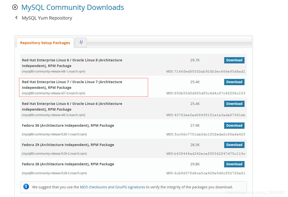 linux yum安装mysql8