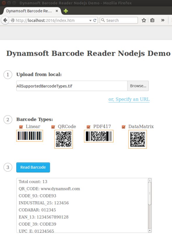 构建基于 Node.js 的条形码识别程序