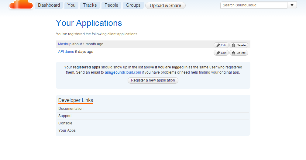 在JavaScript SDK里使用SoundCloud API