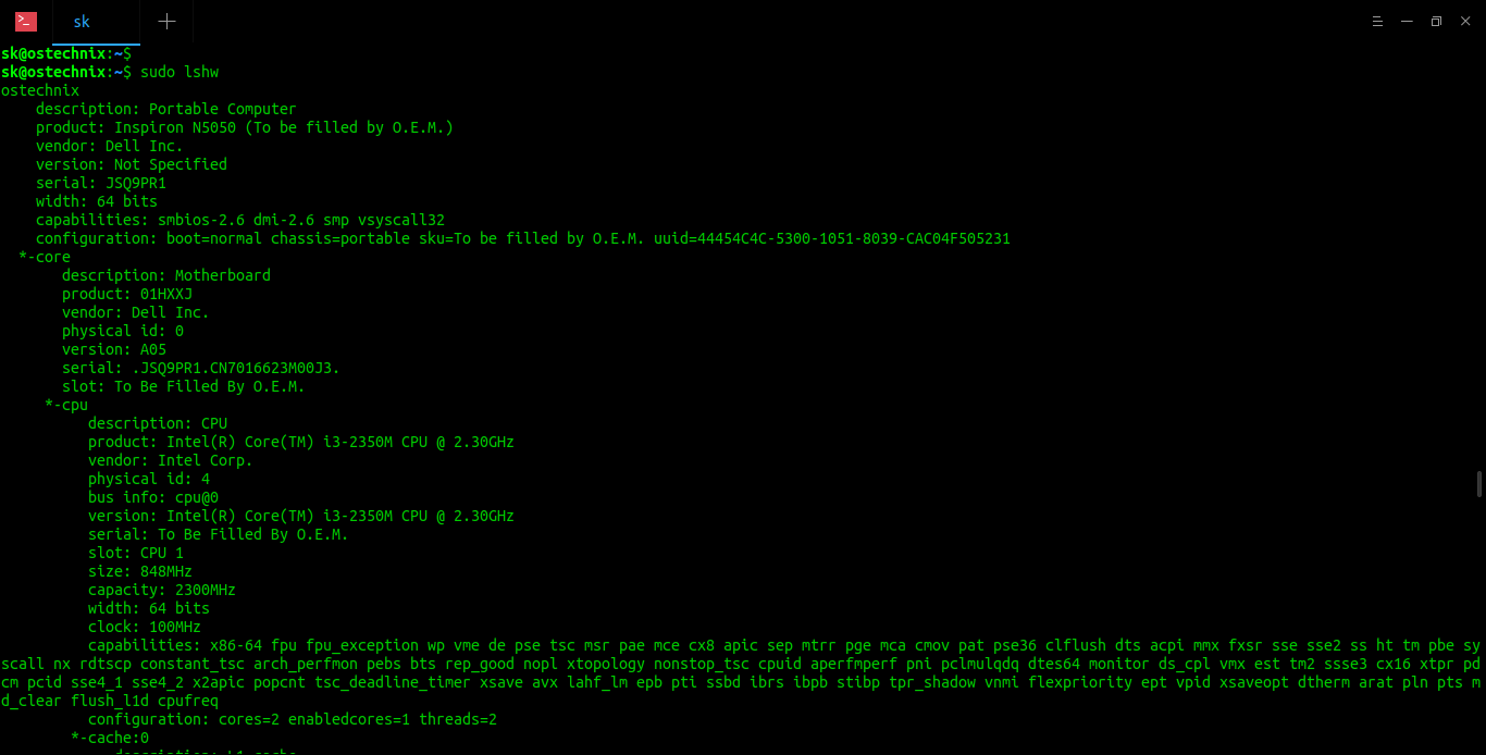 如何在 Linux 上查找硬件规格