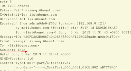 关于从outlook发来的邮件,在linux字符界面中显示为乱码的解决方法