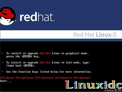 红帽 RedHat Linux 9 光盘启动安装过程图解