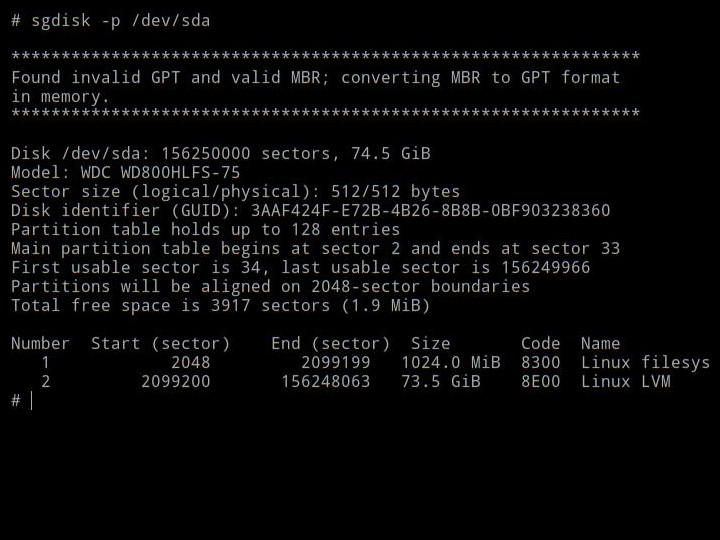 使用 sgdisk 管理分区
