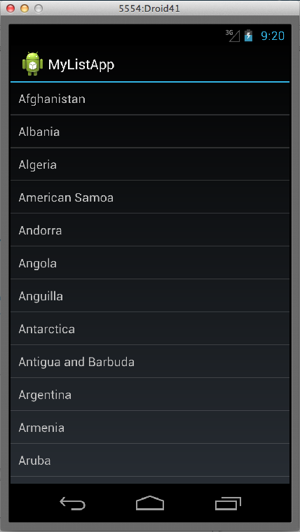 Mono for Android 下的 ListActivity 使用介绍