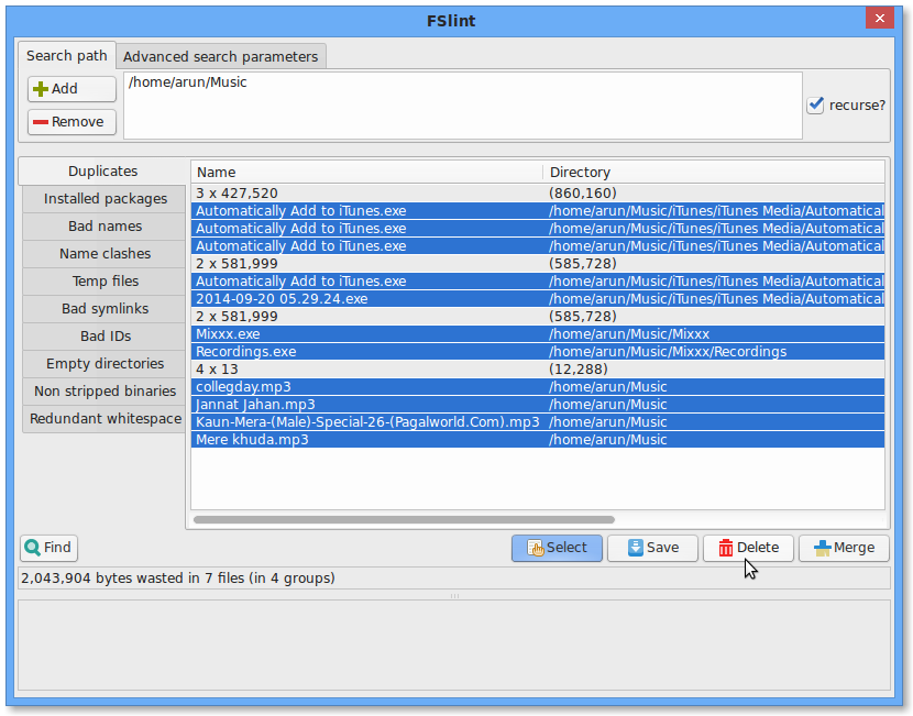 如何在Linux上找出并删除重复的文件:FSlint