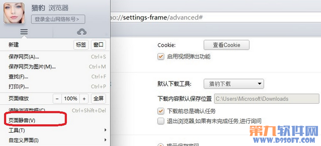 猎豹浏览器怎么关网页声音？