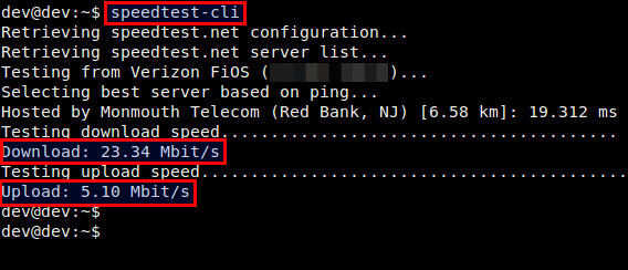 Linux命令行测试网速速率