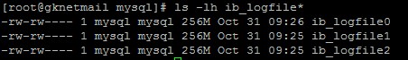 Mysql启动中InnoDB: Error: log file ./ib_logfile0 is of diffe