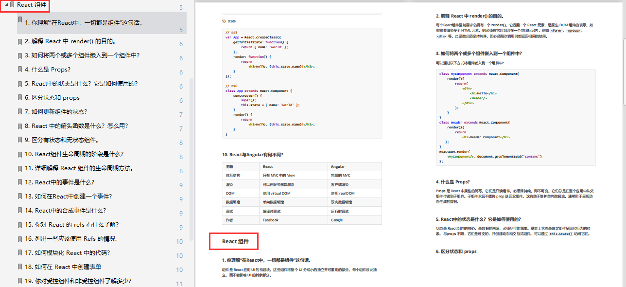 React面试题总结