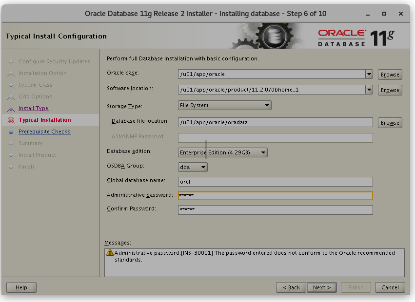 关于ORACLE图形化安装过程中出现的竖线的处理办法