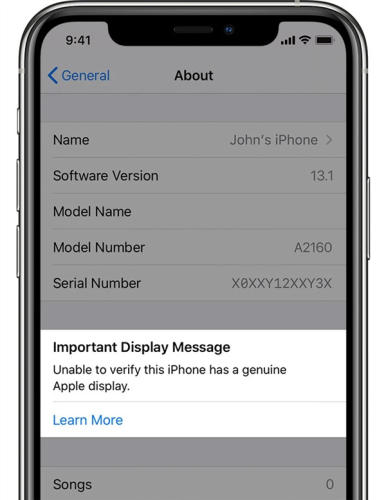 iOS14.4更新提示非原装摄像头的iPhone将会弹出警告