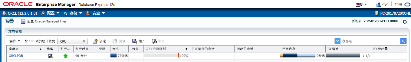 oracle12cPDB里建立的用户登录不上去，显示IO错误:Unknownhostspecified