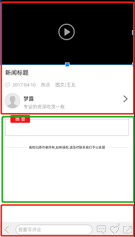 ScrollView中嵌套原生控件+WebView+原生控件出现的WebView滑动顶部的冲突问题。