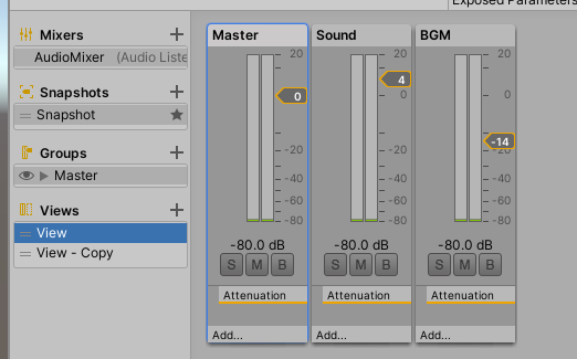 unity的音频管理器(AudioMixer)