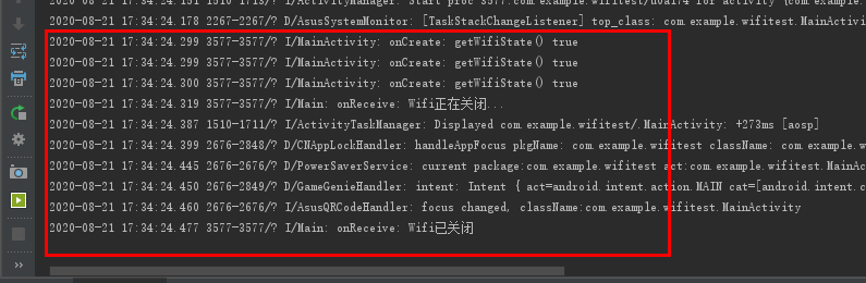 Android Studio 基础之获取Wifi 的状态，设置 Wifi 的开关状态，并监听 Wifi 的状态变化方法整理