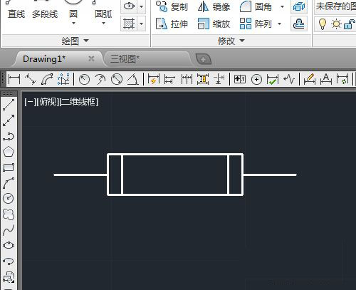 CAD2014怎么画保险元件图? 保险元件符号cad的画法