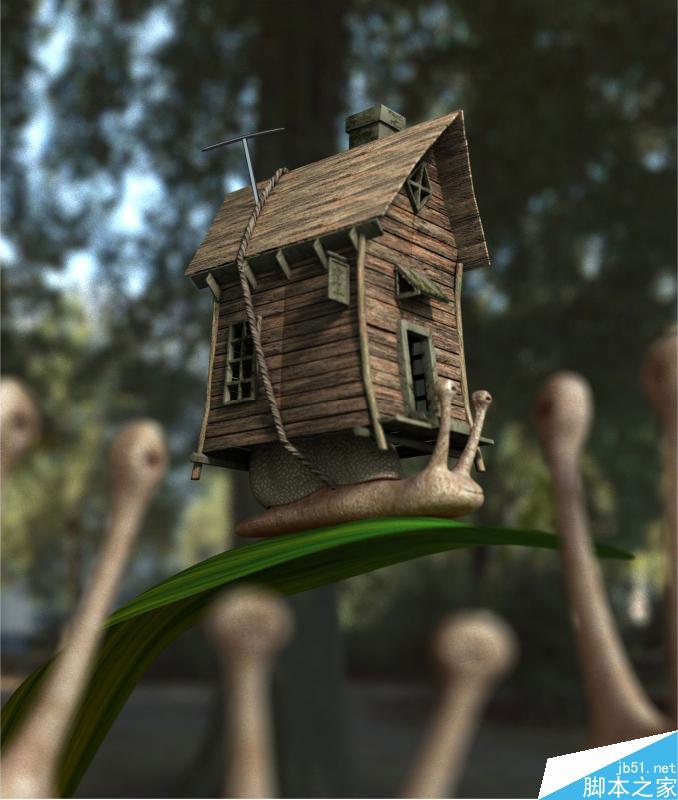 MAYA打造可爱逼真的蜗牛小屋场景