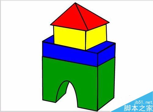 flash绘制一个卡通城楼图形
