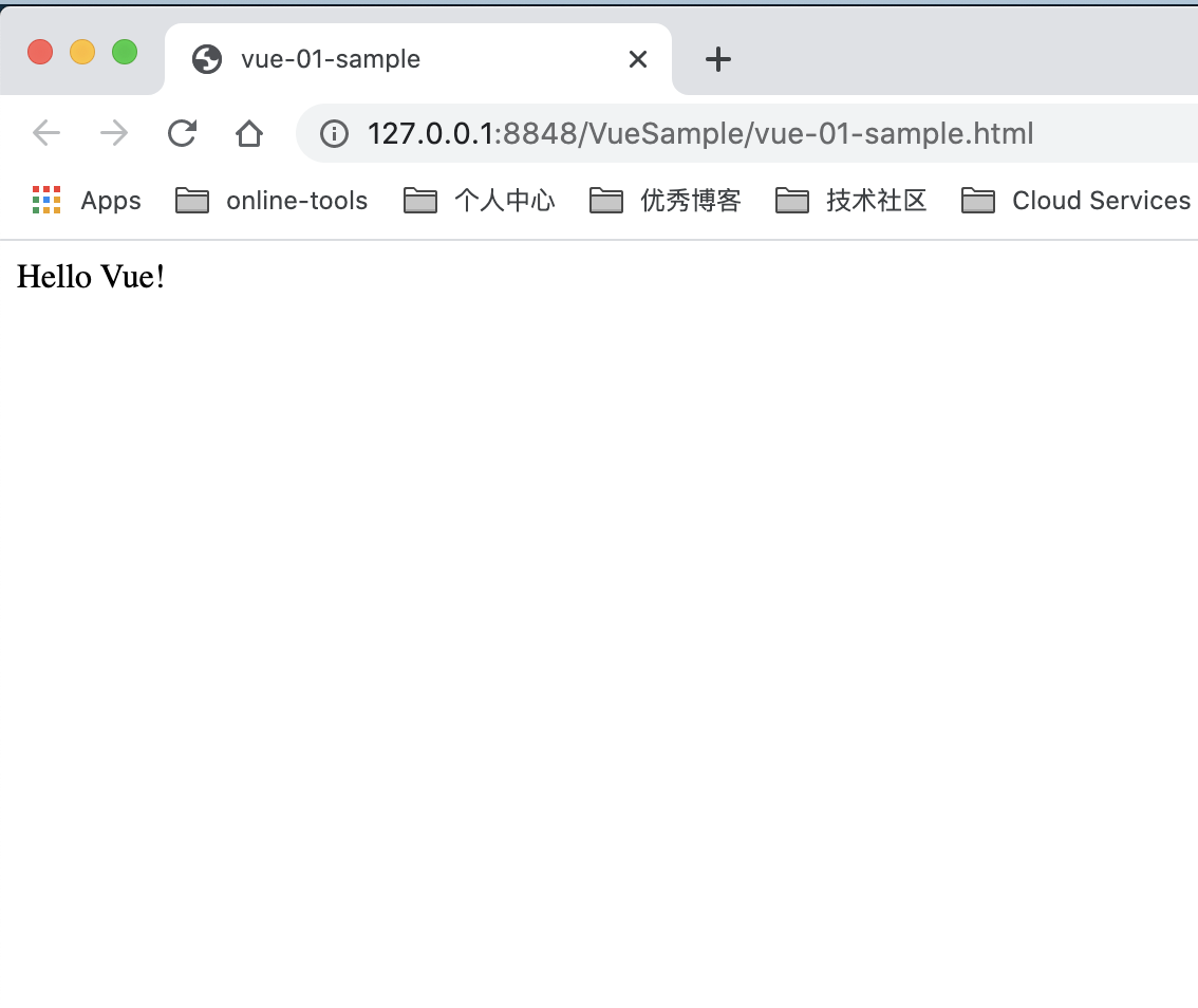 1. Vue 入门教程之 Hello World