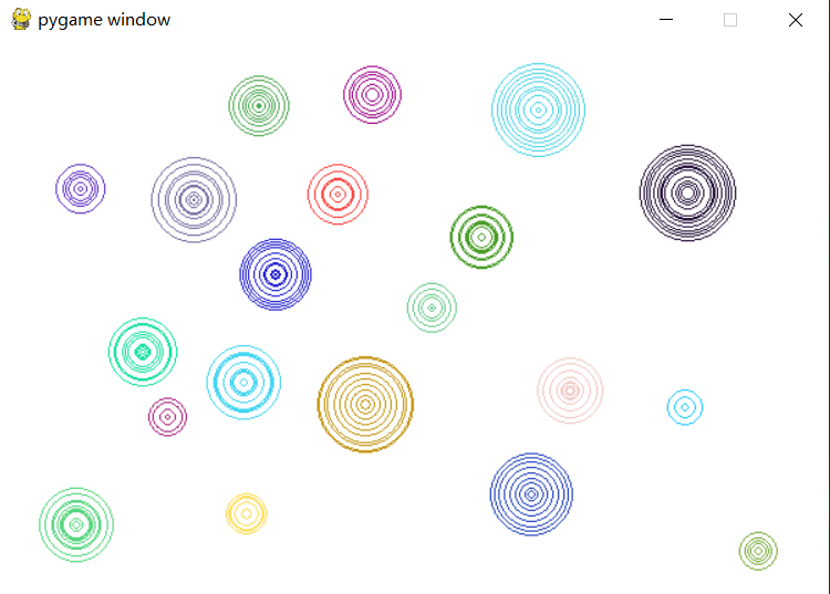 用pygame做一个简单的python小游戏---七彩同心圆