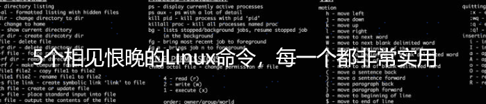 5个相见恨晚的Linux命令,每一个都非常实用
