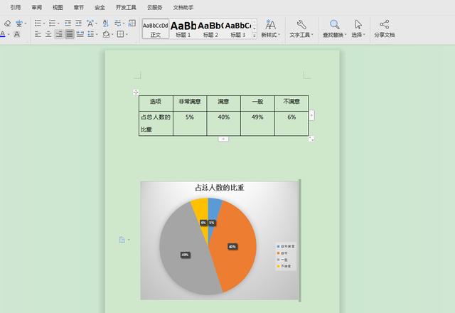 word里面做饼状图