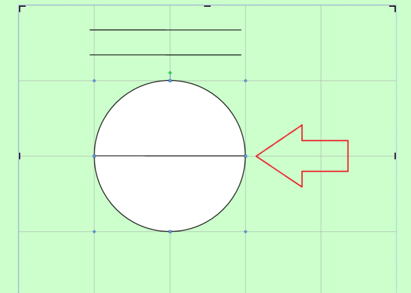 在画布中单击鼠标,插入一个默认大小的圆.