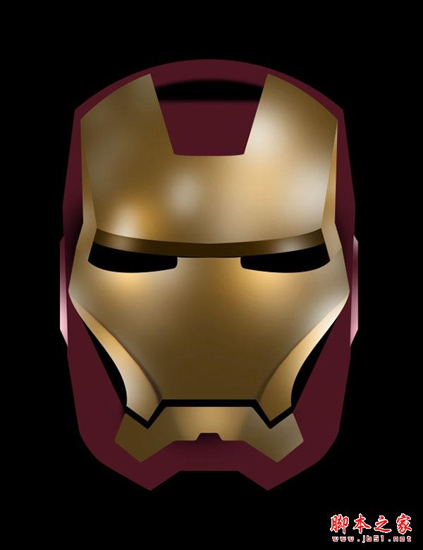 illustrator和photoshop绘制逼真质感的钢铁侠面具头像