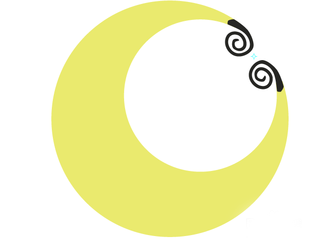 ai利用绘图工具绘制漂亮的月牙