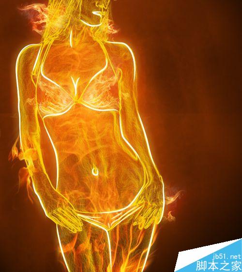 ps打造酷炫十足的美女火焰人