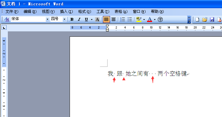 4,空格符号显示效果如上.